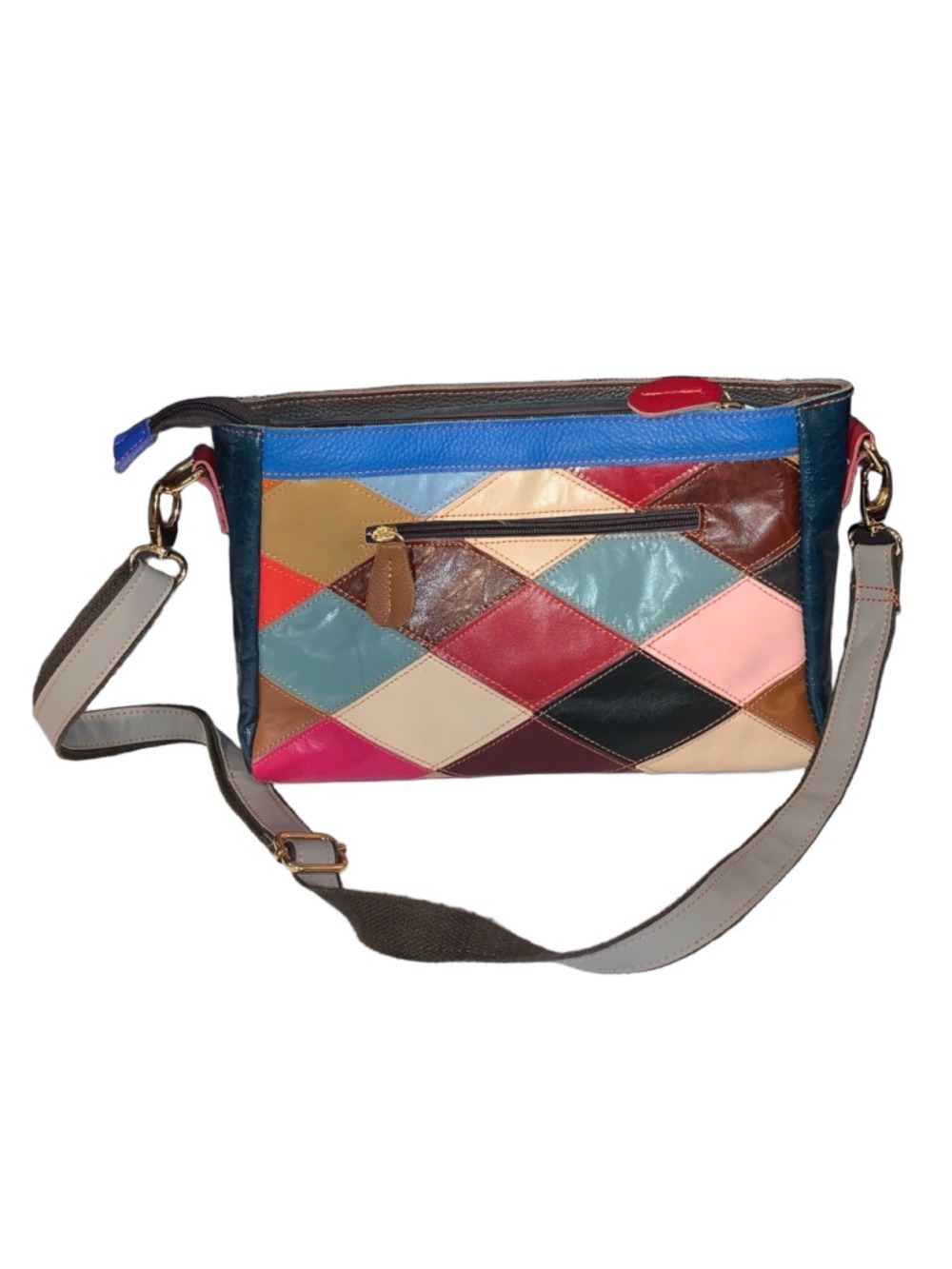 Chaos Multicolor Patchwork Genuine Leather Crossbody Bag One Size